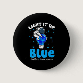Light It Up Blue Funny Puzzle Piece Autism Awarene Button