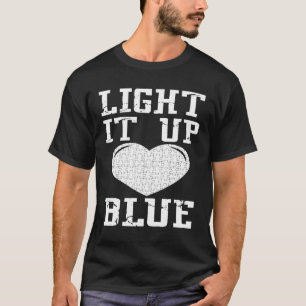 Light It Up Blue Puzzle Piece Autism Awareness 1 T-Shirt
