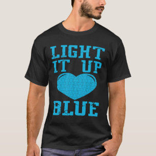 Light It Up Blue  Puzzle Piece Autism Awareness T-Shirt