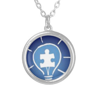light it up blue silver plated necklace