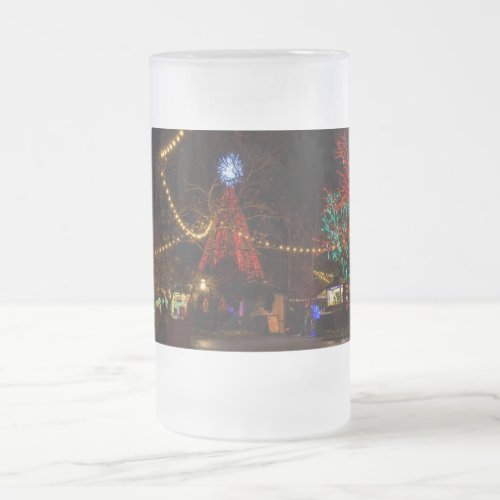 Light It Up For Christmas Frosted Glass Beer Mug