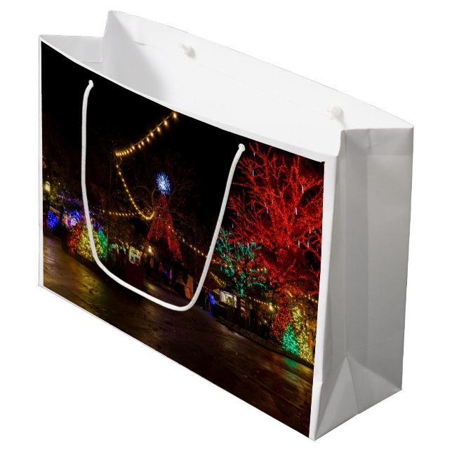 Light It Up For Christmas Large Gift Bag (Front Angled)