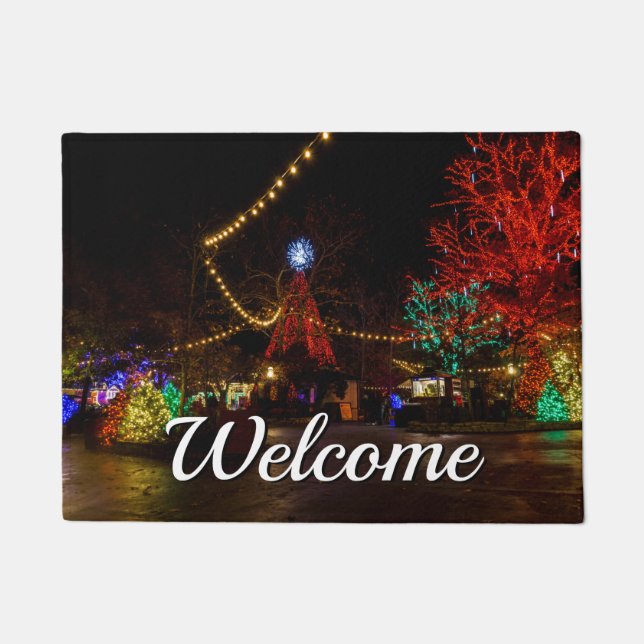 Light It Up For Christmas Welcome Doormat (Front)