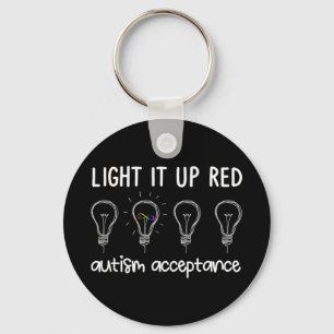 Light it up Red, REDinstead , Autism-Acceptance pr Keychain