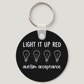 Light it up Red, REDinstead , Autism-Acceptance pr Keychain