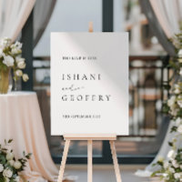 Light Ivory Modern Minimal Wedding Welcome Sign 