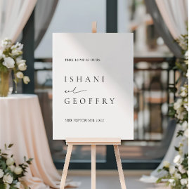 Modern Minimalist Wedding Bar Menu Pedestal Sign