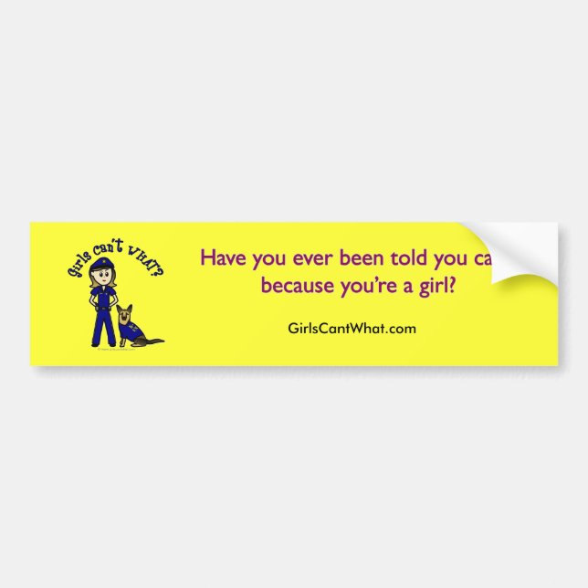 Light K9 Police Girl Bumper Sticker (Front)