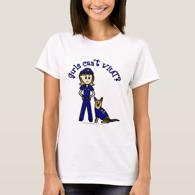 Light K9 Police Girl T-Shirt (Front)
