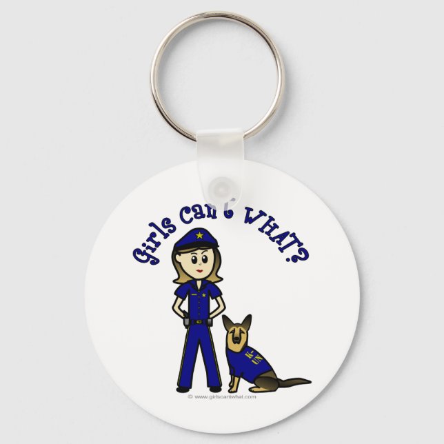 Light K-9 Police Officer Keychain (Front)