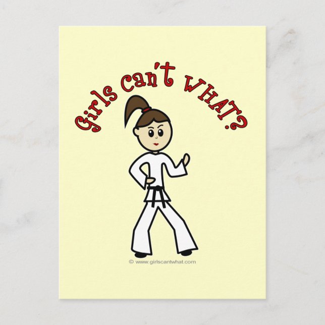Light Karate Girl Postcard (Front)