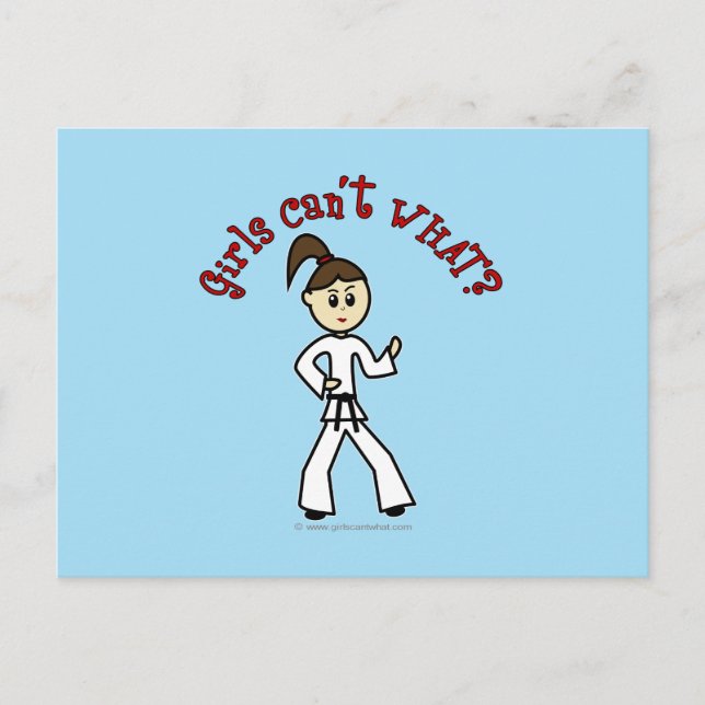 Light Karate Girl Postcard (Front)