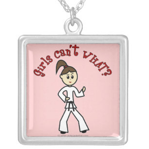 Light Karate Girl Silver Plated Necklace