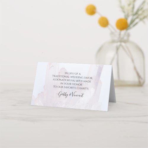 Light Lavender Crystals Wedding Charity Favors Place Card