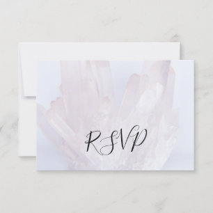 Light Lavender Crystals Wedding RSVP Reply Card