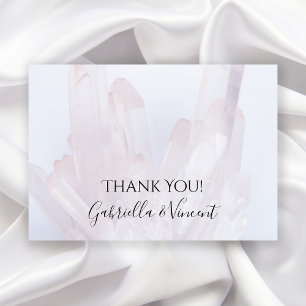 Light Lavender Crystals Wedding Thank You Card