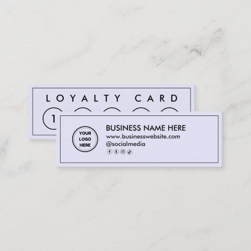 Light Lavender Mini Chic Modern Minimalist Loyalty Card