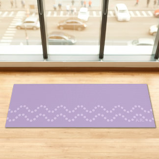 Light Lavender Minimal Dotted Wavy Lines Initials Yoga Mat