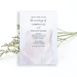Light Lavender Purple Crystals Wedding Invitation