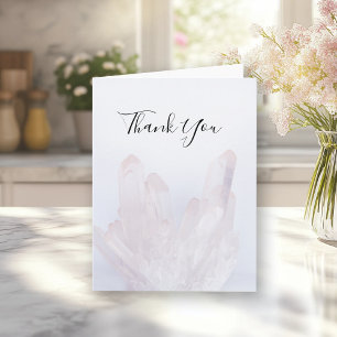 Light Lavender Purple Crystals Wedding Thank You Card