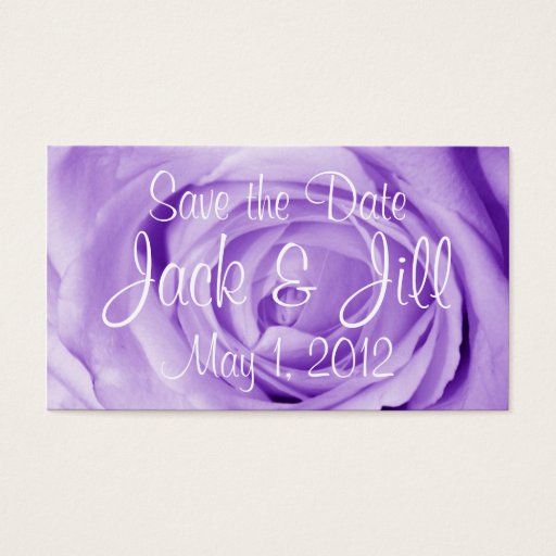 Customizable Light Lavender Save the Date Business Cards