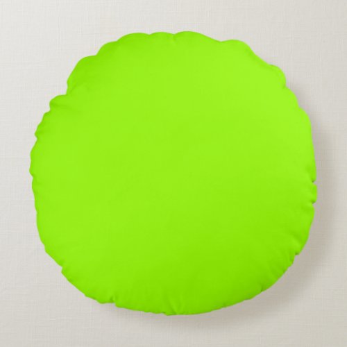 light Leaf yellow Green  solid plain color Custom Round Pillow
