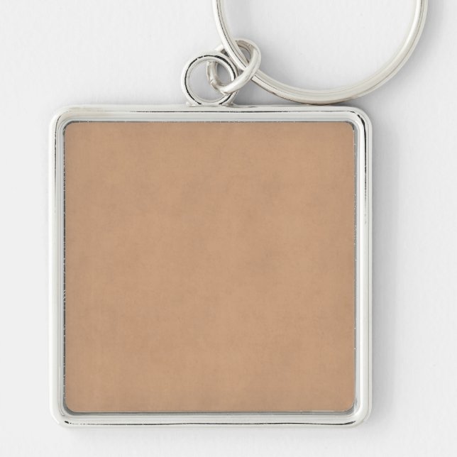 Light Leather Brown Vintage Parchment Paper Keychain (Front)