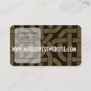 Light Leather on Black Celtic Knot Business Card