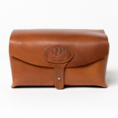 Light Leather Toiletry Kit with Monogrammed Handle (Front)