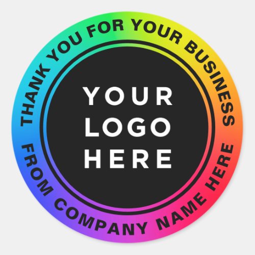 Light Logo Name Web Professional Logo Thank you Classic Round Sticker