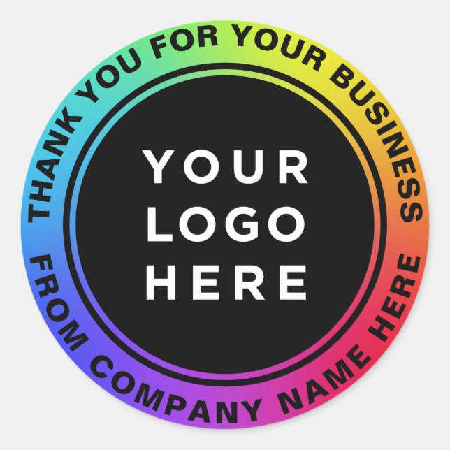 Light Logo Name Web Professional Logo Thank you Classic Round Sticker (Front)