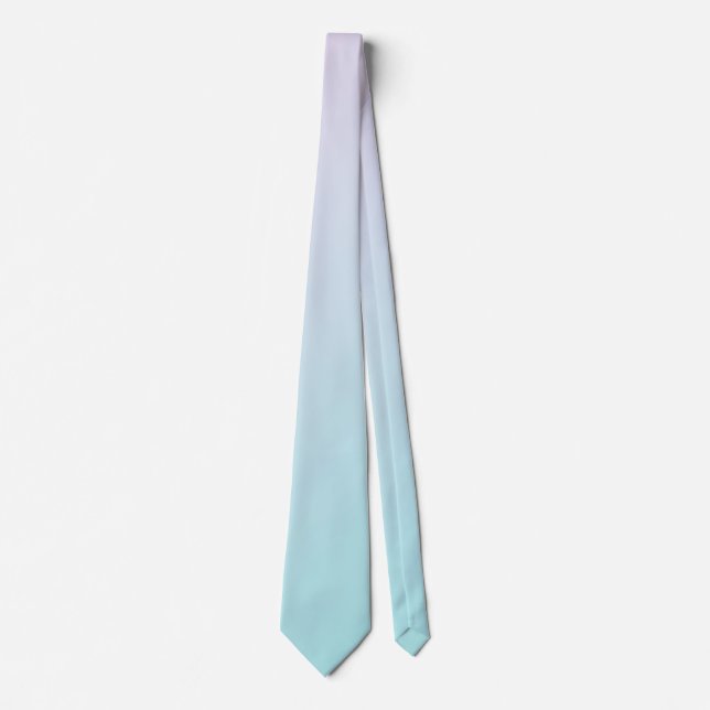 Light Magenta Pink and Soft Aqua Cyan Gradient Neck Tie (Front)