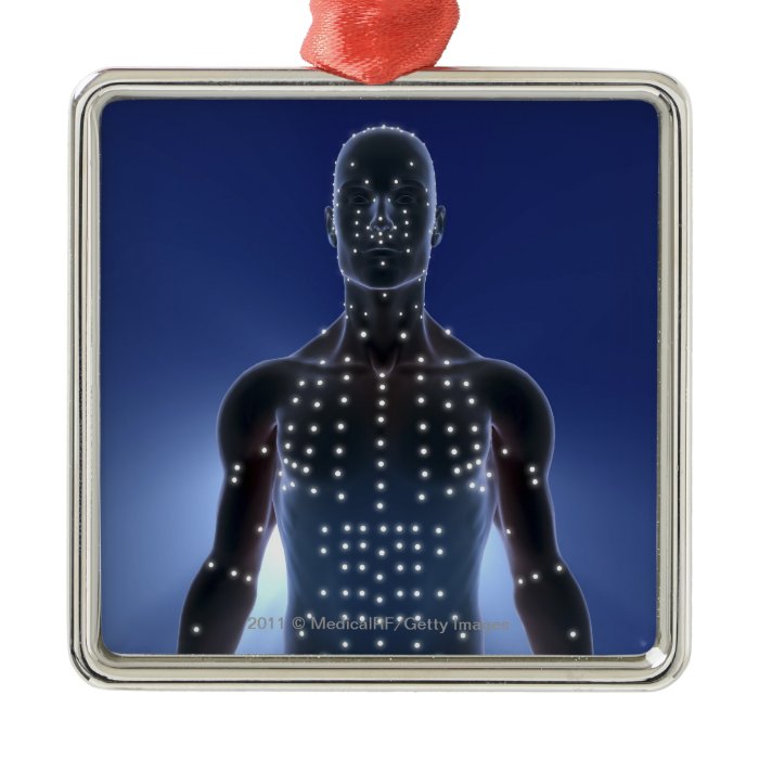 Light map of acupuncture points christmas tree ornaments