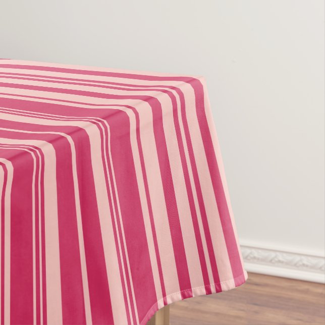 Light Maroon Stripes Tablecloth (In Situ)