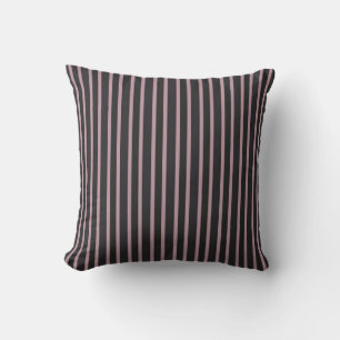 Light Mauve and Thunder Gray Stripes Throw Pillow