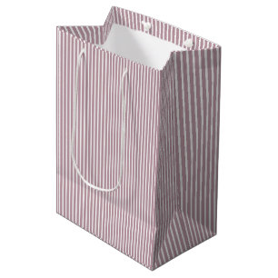 Light Mauve Purple and White Stripe Pattern Medium Gift Bag