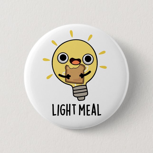 Light Meal Funny Electric Bulb Pun  Button (Front)
