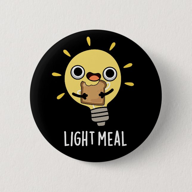 Light Meal Funny Electric Bulb Pun Dark BG Button (Front)