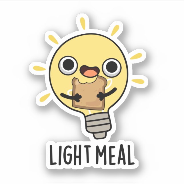 Light Meal Funny Electric Bulb Pun  Sticker (Front)