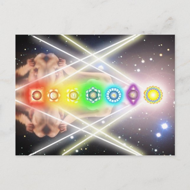 Light  meditation chakra illumination postcard (Front)