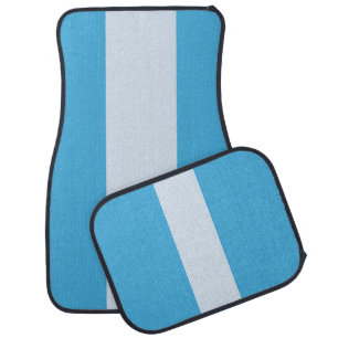 Light Medium Blue Stripe Car Floor Mat 