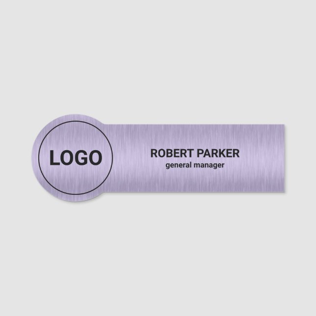Light Metallic Purple Texture Name Tag (Front)