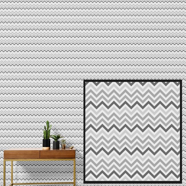 Light Mid Dark Gray Chevron Geometric  Wallpaper (Creator Uploaded)