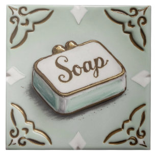 Light Mint Blue Bar of Soap Funny Toilet Bathroom Ceramic Tile