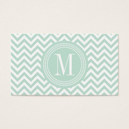 Light Mint Chevron Zigzag Personalized Monogram (Front)