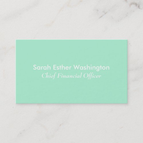 Light Mint Color Business Card