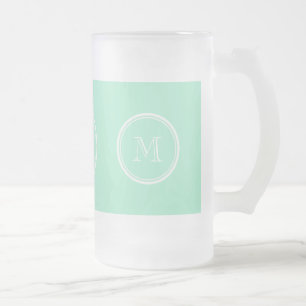Light Mint Green High End Colored Frosted Glass Beer Mug