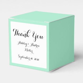 Light Mint Green High End Colored Matching Favor Boxes by GraphicsByMimi at Zazzle