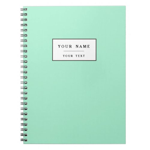 Light Mint Green High End Colored Matching Notebook