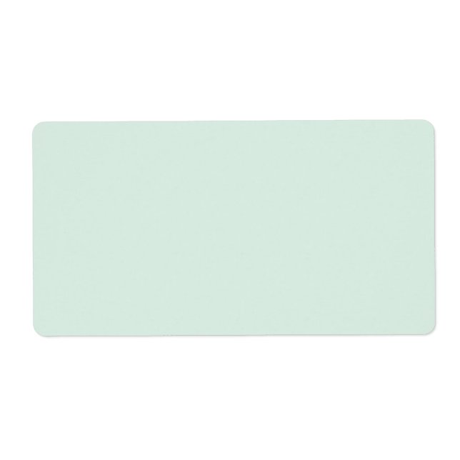 Light mint green labels,  plain solid color blank label (Front)